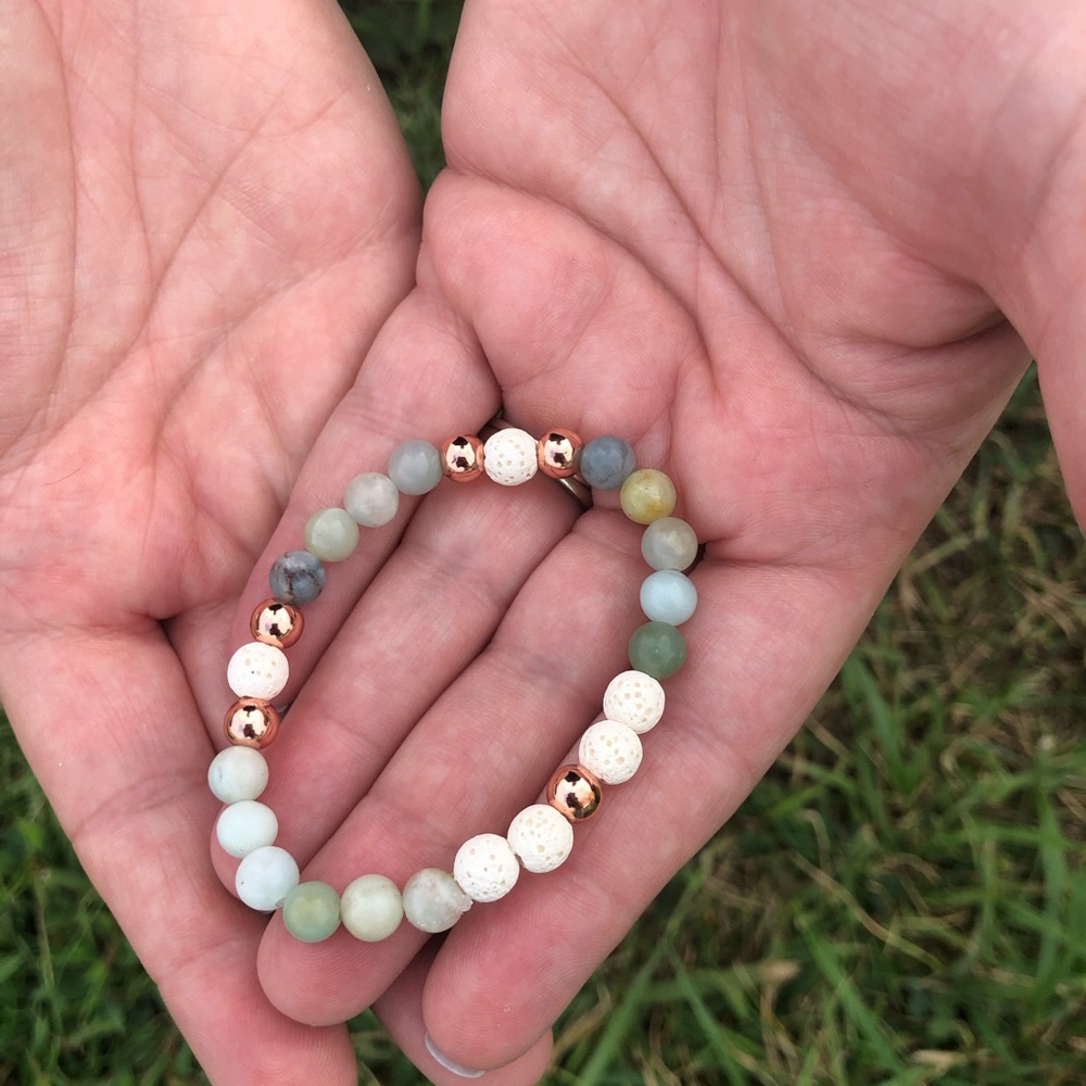 Handmade beaded diffuser bracelet